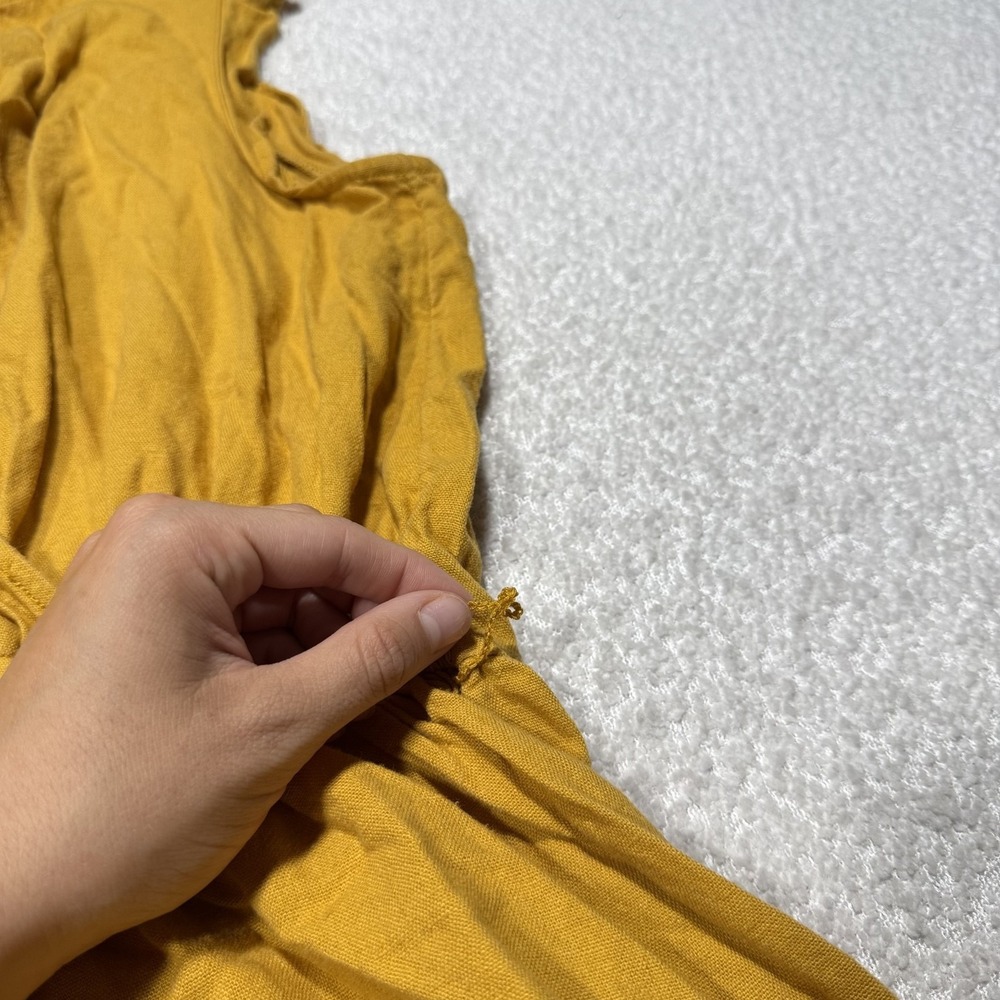 Old Navy Romper Womens Large Yellow Linen Blend Sleeveless Keyhole Pocket Summer - Picture 12 of 12